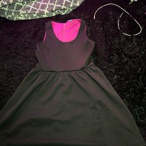 Black and pink short dress .